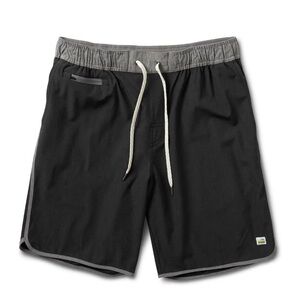 Vuori Black Shorts with Gray Hem